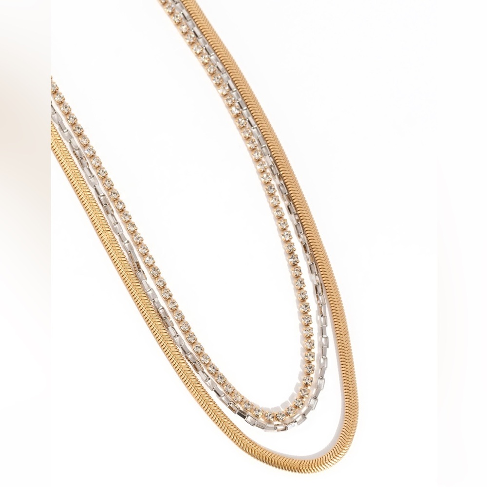 Multi Metal Layered Necklace